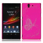 Design Cover til Xperia Z - Sommerfugl (Pink)